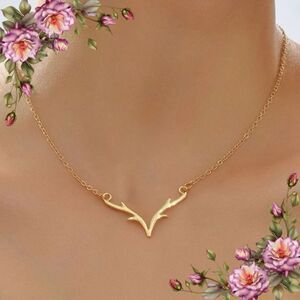 Antlers Pendant Zinc Alloy Necklace‎